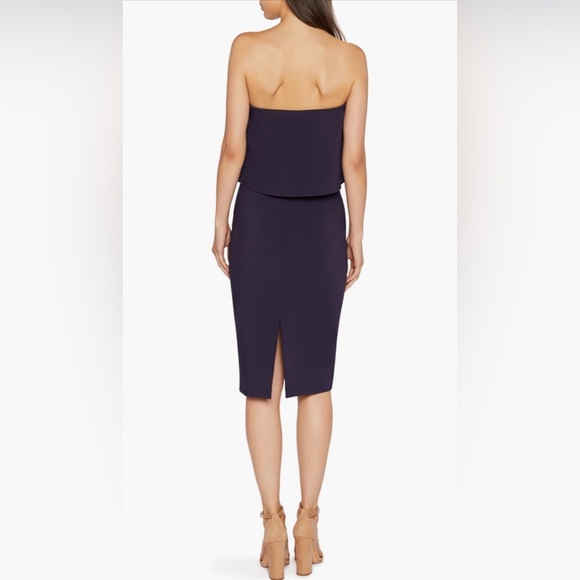 Likely Navy Driggs Ruffle Overlay Strapless Midi Dress Size 6 - Picture 2 of 3